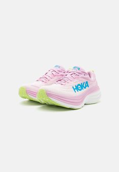 HOKA BONDI 8 - Neutral running shoes - pink twilight/waterpark/light pink - Zalando.ie Hoka Bondi 8, Rainbow Sneakers, Pink Running Shoes, Best Running Shoes, Girly Shoes, Back To School Shopping, Swag Shoes