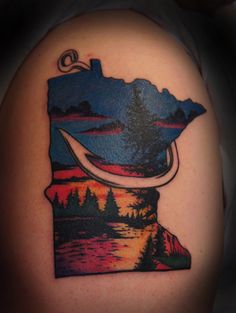 a tattoo with the state of minnesota on it