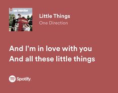 a red background with the words and i'm in love with you and all these little things