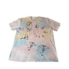 Urban Outfitters Yoga Skeleton T-Shirt Tee Tie Dyed New Pastel Halloween Spooky Osfm Fits Like A Xl Acid Wash Cotton T-shirt With Natural Dye, Casual Cotton T-shirt With Natural Dye, Casual Short Sleeve T-shirt With Natural Dye, Tie Dye Tops For Summer, Acid Wash Relaxed Fit Top, Relaxed Fit Acid Wash Bleached Top, Tie Dye Crew Neck Top, Grunge Tie Dye Cotton Top, Tie-dye Cotton Tops