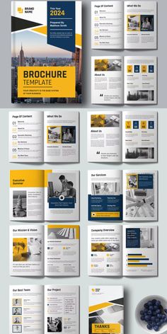 an image of a brochure with yellow and blue colors