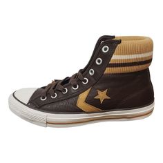 Converse Star Player Cuff Rib Mid Sneakers In Choco Size M/4.5 W/6.5 Converse Star Player Cuff Rib Mid Sneakers Model 125520c High-Top Sneakers Made Of Soft Brown Leather Star Player Logo On Both Sides, Ribknit Striped Cuff On Top Cotton Lining Thick Sole Of The Converse Star Player Sneaker Will Keep Your Feet From Getting Cold. Stable Rubberized Toe Size: Mens 4.5 Condition: New With Box Color Bleeding Offers Welcome! New To Poshmark? Sign Up Using Code Everettandshae For $10 Off Your First Ord Brown Low-top Sneakers For Winter, Brown Mid-top Winter Sneakers, Brown Sporty Winter Sneakers, Sporty Brown Winter Sneakers, Converse High-top Sneakers For Fall, Converse Fall High-top Sneakers, Fall Converse High-top Sneakers, Sporty Converse High-top Winter Sneakers, Sporty Converse High-top Sneakers For Fall