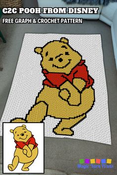 a winnie the pooh crochet pattern is shown