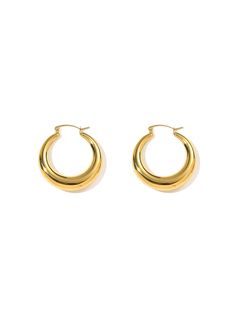 Make a bold fashion statement with Chunky Gold Hoops, flawlessly crafted in 18k gold-filled. These striking earrings feature a robust and stylish hoop design, perfect for adding a touch of bold elegance to any look. Elegant Chunky Earrings For Everyday, Elegant Chunky Round Hoop Earrings, Open Cuff Bracelet, Hoop Design, Modern Chic, Gold Hoops, Bold Fashion, Cuff Bracelet, Fashion Statement