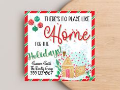 there's no place like home for the holidays with this holiday party card and envelope