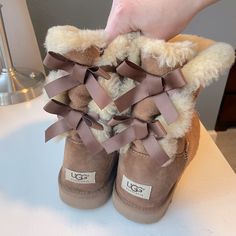 Good Used Condition Uggs Sneakers, Custom Uggs, Ugg Waterproof, Dope Fashion Outfits, Shoes Uggs, Waterproof Uggs, Cute Uggs, Winter Swag, Uggs With Bows