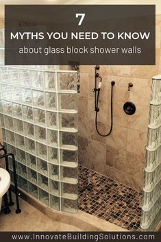 a glass block shower with the words 5 biggest blunders with glass blocks and how to avoid them