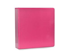 a pink binder on a white background