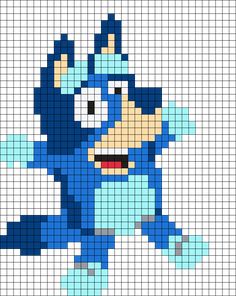 an image of a pixellated sonic the hedgehog character in blue and white colors