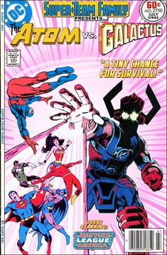 the cover to an action comic book, featuring superman and other superheros with their arms outstretched