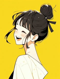 a drawing of a woman with her hair in a bun and wearing a kimono