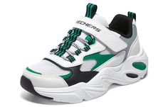 (GS) Skechers DLITES 1.0 'White Green' 405235L-WGRN - KICKS CREW Skechers Dlites, Skechers D'lites, Fashion Performance, Stylish Sneakers, White Green, Perfect Pair, Your Perfect, Sneakers, Green