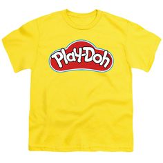 Play Doh Kids T-Shirt Logo Yellow Tee A Play Doh Logo Kids T-shirt 100% cotton Officially Licensed Perfect for every fan Machine wash cold with similar colors. Dry low heat Play Doh Party, Logo Yellow, Yellow Tees, Mens Workout Shirts, Printed Clothing, Yellow T Shirt, Top Baby Products, Kids Logo, Play Doh