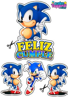 sonic the hedge character stickers on a white background