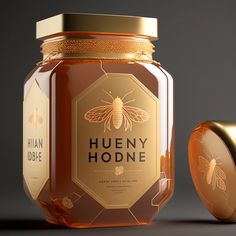 Luxury honey packaging design  ideas Honey Packaging Design, Preserves Packaging, Innovative Packaging Design, Honey Label Design, Honey Jar Labels, Honey Logo, Packaging Design Ideas, Honey Label, Coffee Artwork