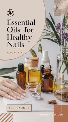 Discover the best essential oils for enhancing the health and strength of your nails. From nourishing oils like tea tree and lavender to revitalizing options like rosemary, learn how these essential oils can improve nail growth and appearance. Incorporate these oils into your nail care routine for vibrant, strong nails. #EssentialOils #NailCare #HealthyNails #BeautyRoutine Vitamins For Nail Strength, Best Vitamins For Nail Growth, Oil For Nails Strength, Essential Oil Nail Strengthener, Essential Oils For Nails Strength, Nail Oil Growth, Oils For Nail Growth, Essential Oils For Nails, Vitamins For Nail Growth