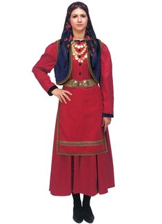 This outfit is imported from Greece and made by the premiere manufacturer of traditional Greek costumes. This traditional dancing costume is a favorite amongst dancing troupes and churches. This outfit ships direct from Greece. Please allow 1-2 weeks for arrival of outfit. This woman's costume consists of segouni coat, brocade dress and apron. (Note: The necklace, buckle and the head scarf are sold separately.) Women Sizing Reference: Size USA UK waist cm / inches bustcm / inches XSmall 4 6 66-68 / 26-27 in 74-82 / 28.5 -32 in Small 6 8 70-72 / 27.5 -28.5 in 82-90 / 32 - 35.5 in Medium 10 12 72-74 / 28.5 - 29.5 in 90-96 / 35.5 - 38 in Large 12 14 74-78 / 29.5 -31 in 96-104 / 38 - 41 in XLarge 14 16 78-86 / 31 - 34 in 104-110 / 41 - 43.5 in Traditional Fitted Long Sleeve Costumes, Traditional Fitted Costume For Costume Party, Greek Traditional Dress, Greek Costume, Woman Costume, Brocade Dress, Brocade Dresses, Greek Fashion, Folk Costume