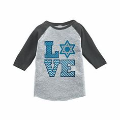 This adorable Hanukkah outfit is perfect for your little one this holiday season. It is durable enough for everyday wear and machine washable! Our prints are made with high quality inks and applied with a commercial heat press for bright and vibrant designs which will last, the colors will not crack. 7 ate 9 Apparel is a top designer for children's apparel and has newborn outfits, novelty shirts as well as first birthday party outfits. Size: 18 Months.  Color: Gray.  Gender: unisex.  Age Group: Hanukkah Outfits, Funny Kids Clothes, Hanukkah Shirts, Hanukkah For Kids, Kids Holiday Outfits, Brother Christmas, Thanksgiving Baby, Birthday Party Outfits, H Design