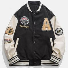 $95.95 Jacket Silhouette, School Jacket, Couple Jacket, Varsity Jacket Women