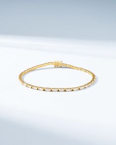 Suzanne Kalan Linear Diamond Tennis Bracelet in 18k yellow gold Diamonds Bracelet, Horizontal Design, Diamond Tennis Bracelet, Box Clasp, Tennis Bracelet Diamond, Baguette Diamond, Tennis Bracelet, White Diamonds, Outfit Details