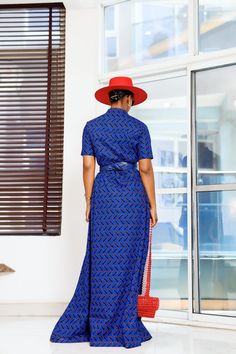 Traditional Long Blue Dress, Blue Printed Long Maxi Dress, Blue Long Dresses With Side Slits, Blue Long Dress With Side Slits, Blue V-neck Midi Dress With Side Slits, Traditional Blue Tunic Dress, Traditional Blue V-neck Dress, Red Fitted Maxi Length Kaftan, Fitted Red Maxi-length Kaftan