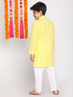 VASTRAMAY Mustard Pure Cotton Chikankari Siblings Set This exquisite siblings set features pure cotton fabric adorned with intricate Chikankari embroidery in a lovely mustard color. Key Features Material: Pure Cotton Color: Mustard Embroidery: Chikankari Set includes: Kurta, Salwar, Dupatta (for each sibling) Specifications Available Sizes: Small, Medium, Large, XL Gender: Unisex Occasion: Casual, Ethnic Wear Material & Care 100% pure cotton. Hand wash or gentle machine wash with mild detergent. Chikankari Embroidery, Kurta Pyjama, White Kurta, Brocade Blouses, Velvet Clutch, Dupion Silk, Cotton Kurta, Boys Wear, Leggings Set