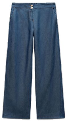 Zara Washed Blue Bottoms With Pockets, Zara Wide-leg Pants With Welt Pockets, Zara Wide-leg Pants With Pockets, Zara Blue Wide-leg Bottoms, Wide-leg Rigid Denim Pants In Denim Blue, Beauty Sale, Back Patch, Bags Women, Wide Leg Pants