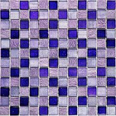 a purple and white checkered glass tile pattern