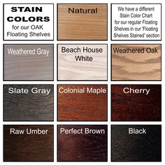 the different shades of wood that are available for stain stains and other furniture paint colors