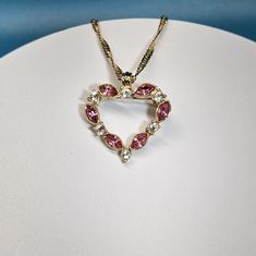 Crazy Horse Liz Claiborne Crystal Heart Pendant Pin Necklace Pendant Is 1 Inch Pink And Clear Crystals Original Box New Never Worn October Birthstone Great Gift Valentine's Day Gold Plated 925 Silver 30 Inch Chain Pink Heart Cut Necklace As Gift For Her, Pink Open Heart Necklace For Anniversary, Pink Heart Beads Necklace For Anniversary, Pink Open Heart Necklace For Mother's Day, Pink Open Heart Necklace For Valentine's Day, Pink Heart Cut Necklaces, Perfect Gift For Her, Pink Gold Heart Pendant Necklace For Valentine's Day, Pink Heart Crystal Necklace For Gift, Valentine's Day Crystal Pendant Necklace