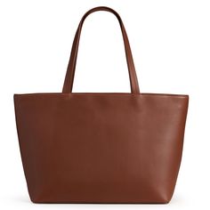 Sleek, Sophisticated and PracticalThe perfect tote - It is both sleek and functional. The dimensions of this tote allow you to comfortably carry anything from your laptop to your make up case and all your essential items in between.● Item SKU: DESMY-BR22● Item Color: Brown● Height: 11.5in Width: 19in Depth: 6in● Handle drop: 9.3in ● Inside Zipper Compartment● Double top handles● Zipper closure● Gold metal fox head zipper pull● Metal feet at base of bag● Made in Spain● Composition: 100% Calf leat Chic Brown Everyday Laptop Bag, Chic Brown Laptop Bag, Classic Everyday Tote Laptop Bag, Classic Everyday Laptop Tote Bag, Sleek Shoulder Bag With Smooth Grain For Everyday Use, Sleek Smooth Grain Shoulder Bag For Shopping, Chic Leather Laptop Bag For Shopping, Sleek Smooth Grain Tote Shoulder Bag, Sleek Shoulder Bag With Smooth Grain For Shopping