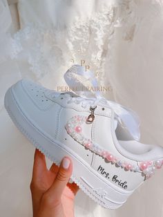 DESCRIPTION: Welcome! I've had years of experience in creating unique custom sneakers, but recently have discovered a newfound passion for designing special sneakers for brides! Reflecting on my wedding, I remember the agony and pain of wearing uncomfortable shoes that didn't match my dress.  Recently, one of my best friends was getting married and was facing the same issue, so I decided to surprise her with a custom pair of sneakers that would ensure she was comfortable enough to dance all nigh Custom Round Toe Sneakers For Wedding, Custom Sneakers With Round Toe For Wedding, Custom Wedding Sneakers With Round Toe, Customizable White Sneakers For Wedding, Custom White High-top Wedding Sneakers, Custom White Wedding Sneakers, Customizable White Wedding Sneakers, Custom Wedding Sneakers With Round Toe And Laces, Customizable Low-top Wedding Shoes For Bride