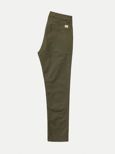 Slim fit four-pocket chino made in a clean organic comfort stretch twill. It is a contemporary classic with its slanted front pockets, welt back pockets, chain stitch hems, and slim tapered fit. If you ask us, it is the perfect slim fit chino - fitted with a bit of room around the legs, making it look neat and fit very comfortably. Its sewn with heavy tone-in-tone thread with medium-short stitch length, which emphasizes its clean construction and pays homage to its workwear heritage. Solid Chinos With Straight Hem For Everyday, Solid Color Everyday Chinos With Straight Hem, Solid Straight Hem Chinos For Everyday, Solid Color Straight Hem Chinos For Everyday, Everyday Solid Color Straight Hem Chinos, Chino Cotton Twill Chinos For Work, Workwear Chinos With Standard Cut Leg, Workwear Chinos In Chino Cotton Twill, Standard Cut Leg Chinos For Workwear