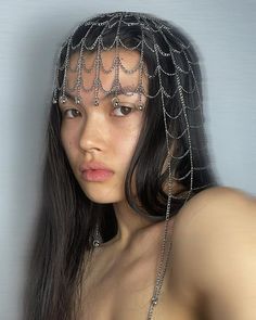 Diy Head Jewelry Chain Headpiece, Diy Head Jewelry, Diy Head Chain, Chain Mail Head Peice, Beaded Head Piece, Head Jewelry Headpieces, Face Chain Jewelry, Face Chains