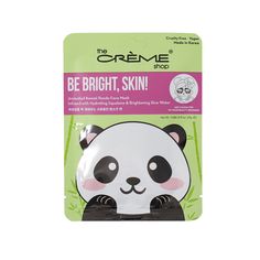 Be Bright, Skin! Animated Kawaii Panda Face Mask Animated Sheet Masks The Crème Shop Beauty Bathroom, The Crème Shop, Panda Face, The Creme Shop, Creme Shop, Green Bay Packers Shirts, Korean Beauty Products, Daucus Carota, Skin Regimen