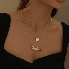 Personalize your own necklace with your name, or surprise them with the perfect personalized gift. Personalized Necklace Names, Name Necklace Aesthetic, Necklace Aesthetic, Name Necklace Silver, 18k Gold Chain, Rose Gold Metal, Precious Jewelry, Rose Gold Necklace, Personalized Necklace