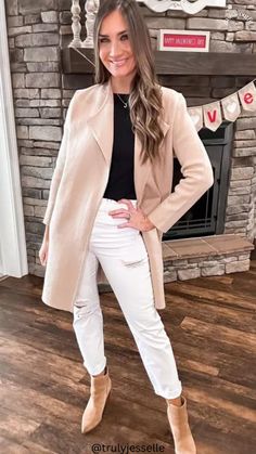 This coatigan outfit would be great for a work outfit or a winter dinner outfit. It's perfect for styling with any cute winter outfit. Elevate a simple everyday outfit with this long coatigan and some booties. Styling white jeans in winter idea. Outfit inspo for winter! Shop this chic outfit now! #affiliatelink #ad White Coatigan Outfit, Casual Winter Dinner Outfit, Outfit Inspo For Winter, Styling White Jeans, Coatigan Outfit, White Jeans In Winter, White Jeans Outfit Winter, Winter Date Night Outfit, Winter Dinner Outfit