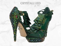 *Please send a photos of your heels as well as design details and color choices to get a quote before purchase! If you want a new pair purchased for you, include a direct link in the message and we will add the cost of the new shoes to the crystallizing cost. Every crystal is hand placed for a secure and truly custom, beautiful finish! No plastic or imitation rhinestones are ever used on our products. We import genuine European crystals that have been the best and most brilliant in the world for Custom Sandal, Wedding High Heels, High Fashion Couture, Women Footwear, Custom Bling, Custom Boots, Couture Bridal, Bling Wedding, Bling Shoes