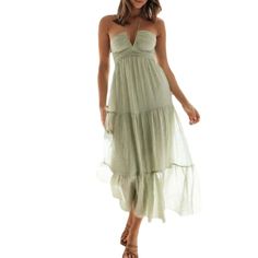 48241982898456|48241982931224|48241982963992|48241982996760 A Line Maxi Dress, Strap Dresses, Long Beach Dress, Boho Girl, Solid Green, Backless Maxi Dresses, Tiered Midi Dress, Maxi Robes, Chiffon Maxi