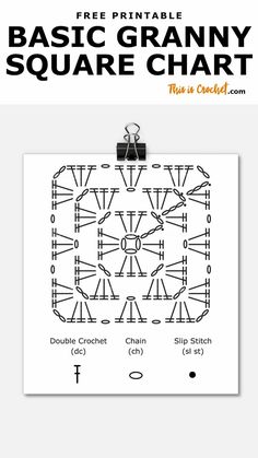 the basic granny square chart is shown with instructions to make it easier for you to learn how