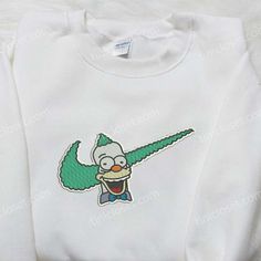 Krusty the Clown x Nike Embroidered Shirt, The Simpsons Embroidered Shirt, Custom Nike Embroiderd Shirt The Simpsons Embroidery, Krusty The Clown, Take Responsibility, Custom Nike, Nike Tee, The Clown, 3d Shirt, Anniversary Gifts For Husband, Shirt Embroidery