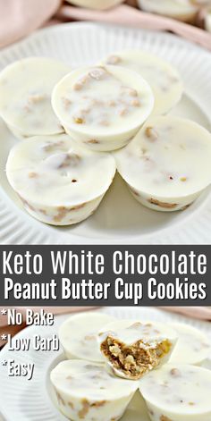 keto white chocolate peanut butter cup cookies on a plate