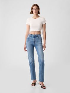 High Rise ’90s Straight Jeans | Gap Gap Spring Tapered Leg Jeans, Gap Straight Hem Bottoms For Everyday, Fitted Straight Leg Cropped Jeans In Rigid Denim, Fitted Straight Cropped Jeans In Rigid Denim, Fitted Straight Cropped Jeans, Gap High Waist Relaxed Fit Jeans, Classic Fitted Cropped Jeans For Everyday, Classic Fitted Cropped Jeans, Gap High Rise Relaxed Fit Jeans