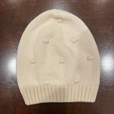 Never Worn, New With Tags Baby/Toddler Hat Perfect For Winter! Gorgeous Cream Color With Cute Bobbles On It, Made With Certified Organic Cotton! 12-24 Months Casual Cream Knitted Bonnet, Cream Soft Knit Beanie One Size, Casual Cream Soft Knit Bonnet, Cute Cream Soft Knit Hat, Cute Cream Beanie Hat, Cute Cream Knitted Hats, Cream Soft Hat, One Size Fits Most, Cute Soft Knit Hats, Winter Knit Hats