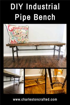 the diy industrial pipe bench is easy to build