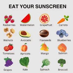 Protect your skin from the inside out with these delicious and nutritious foods! 🍇🍉🥑 Did you know you can boost your sun protection by adding these superfoods to your diet? 🌿✨ 👉 Raspberries, Watermelon, Grapefruit, Carrots, Walnuts, Tomatoes, Avocado, Flaxseeds, Blueberries, Apricots, Mango, Salmon, Kale, Spinach, Broccoli, Grapes 🥕🥭 🔥 . . . . . .  #HealthyEating #Superfoods #SkinCareTips #SunProtection #EatTheRainbow #NutritionTips #HealthyLifestyle #GlowFromWithin #FoodIsMedicine #Antioxidants #VitaminBoost. #health #healthyliving #healthcare #selfcare #selflove #yourself #aesthetic #wellness #darkaesthetic #moodygirl #mood #boost Salmon Kale, Yourself Aesthetic, Mango Salmon, Nordic Diet, Aesthetic Wellness, Nutritious Foods, Kale And Spinach, Eat The Rainbow, Mood Boost