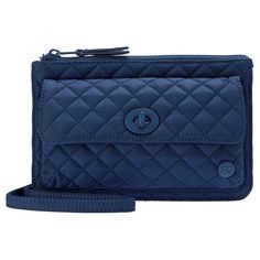 Samantha Brown To-Go RFID Quilted Crossbody Wallet  This quilted wallet from Samantha Brown with a crossbody strap is perfect for any occasion - whether you are heading to work, going to a party or traveling. It's your perfect daily companion to wear as a crossbody or tuck inside a larger bag as a wallet.   What You Get       Quilted wallet with crossbody strap Blue Travel Clutch With Mobile Phone Bag, Rfid Blocking Clutch For Daily Use, Blue Crossbody Clutch For Travel, Rfid Blocking Crossbody Bag For Everyday Use, Travel Wallet With Cell Phone Pocket In Blue, Travel Blue Clutch, Blue Rfid Blocking Bags, Blue Crossbody Wallet With Cell Phone Pocket, Everyday Rfid Blocking Clutch Bag