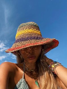 FREE SHIPPING ON ALL ORDERS OVER $50 | 100% SATISFACTION GUARANTEED Click "ADD TO CART" To Get Yours Now | Up To 60% OFF✨ Make heads turn with this exquisite beach bucket hat with a rainbow striped crochet style and multicolor detailing. This Arimonz Woman Sun Straw Handmade Beach Bucket Hat is perfect for keeping the sun out of your eyes while you're out at the beach. It's made of lightweight straw material and features a colorful rainbow stripe pattern. Features: 📌 The Ideal Hat, Excellent Qu Beach Bucket Hat, Summer Hats Beach, Summer Straw Hat, Straw Hat Beach, Bucket Hat Women, Straw Sun Hat, Crochet Bucket Hat, Fisherman Hat, Beach Hat