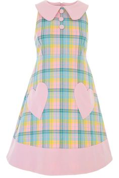 Kidcore Dress, Moschino 2022, Heart Shaped Dress, Dress With Hearts, Pastel Clothes, Above Knee Skirt, 50s Clothing, Kitsch Fashion, Candy Fashion