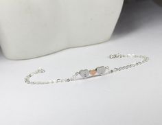 "A beautiful rose mix two silver heart bracelet ,A must have ! This impressive couples bracelet is features 2 initials of your choice . It is simple and dainty. Such a nice way to let someone know you are loved! it's so easy to stack with other bracelet too.Great present for best friends, couples or parents, wife, girlfriend and brides.everyday necklace,two sisters , mom of twins, his and her... Both Gold And Silver Available !! ** Sterling Silver chain and clasp **Adorable bead heart features e Silver Heart Bracelet For Best Friend On Valentine's Day, Silver Heart Bracelets For Best Friend Gift, Heart-shaped Silver Bracelets For Best Friend Gift, Silver Heart Bracelets For Anniversary, Silver Heart Bracelets For Anniversary Gift, Silver Heart Bracelet For Anniversary Gift, Silver Heart Bracelet For Best Friend On Mother's Day, Adjustable Rose Gold Sterling Silver Heart Bracelet, Silver Heart Bracelet For Anniversary